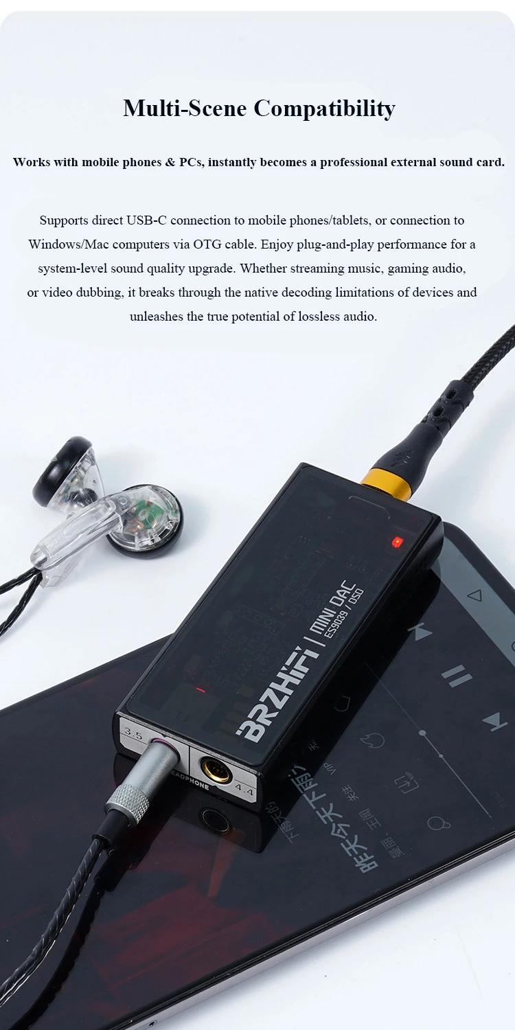 BRZHIFI KB3 Headphone Amplifier HiFi CT7601+ES9039Q2M DAC Mobile BRZHIFI KB3 Headphone Amplifier HiFi CT7601+ES9039Q2M DAC Mobile